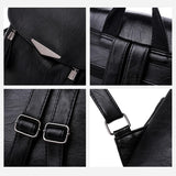 PU Leather Backpack Schoolbag For Girls