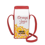 Funny Milk Box Shape Shoulder Bag Crossbody Pouch