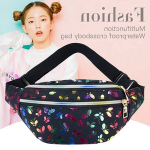 Colorful Cartoon Waist Bag Women Fanny Pack Travel Girls Bum Bag