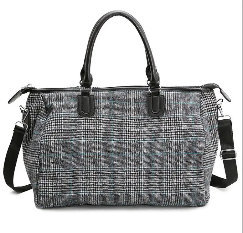 Women's Portable Travel Bag Large Capacity Cylinder Luggage Bag