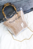 Summer Transparent Women Hand Bags Chain Straw Bag