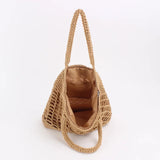 Straw Woven Beach Bag Solid Cotton Thread Hand Woven Bag