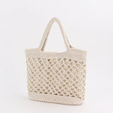 Straw Woven Beach Bag Solid Cotton Thread Hand Woven Bag