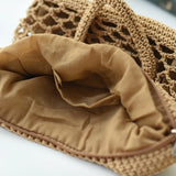 Straw Woven Beach Bag Solid Cotton Thread Hand Woven Bag
