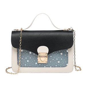 Chic Women Mini Square Chain Bag Star Sequin Crossbody Handbag