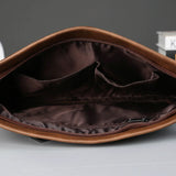 Men's Crazy Horse Leather Clutch Handbag for Business