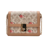 Casual Strawberry Print Shoulder Messenger Bag Chain Female Bag
