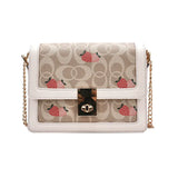 Casual Strawberry Print Shoulder Messenger Bag Chain Female Bag
