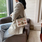 Casual Strawberry Print Shoulder Messenger Bag Chain Female Bag