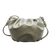 Summer Women Cloud Bags PU Leather Female Shoulder Bag Handbags Solid Dumpling C