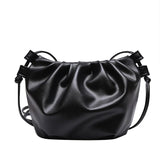 Summer Women Cloud Bags PU Leather Female Shoulder Bag Handbags Solid Dumpling C