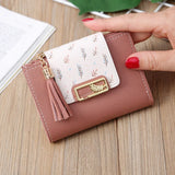 Tassel Women Wallet Small Leather Short Zipper Purses Female Clutch