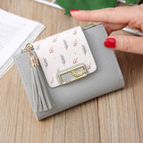Tassel Women Wallet Small Leather Short Zipper Purses Female Clutch