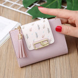 Tassel Women Wallet Small Leather Short Zipper Purses Female Clutch