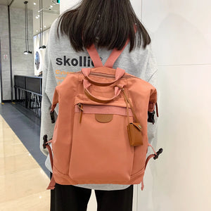 Waterproof Nylon Women Backpack Female Large Capacity Solid Travel Backpack