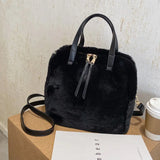 Soft Plush Winter Crossbody Tote Bag for Women