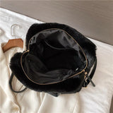 Soft Plush Winter Crossbody Tote Bag for Women