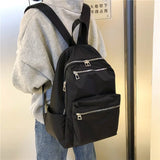Nylon School Bag Female Backpack Casual Large Capacity for Teenage Girls