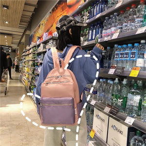 Nylon School Bag Female Backpack Casual Large Capacity for Teenage Girls