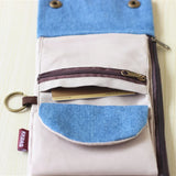 Women Cotton Fabric Short Wallet Gray Denim Ladies Purse