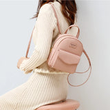 Women Casual Mini Backpack Lightweight Daypack PU Travel Shoulder Bag