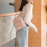 Women Casual Mini Backpack Lightweight Daypack PU Travel Shoulder Bag