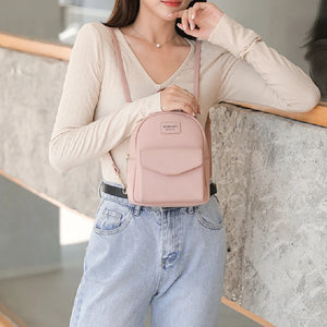 Women Casual Mini Backpack Lightweight Daypack PU Travel Shoulder Bag