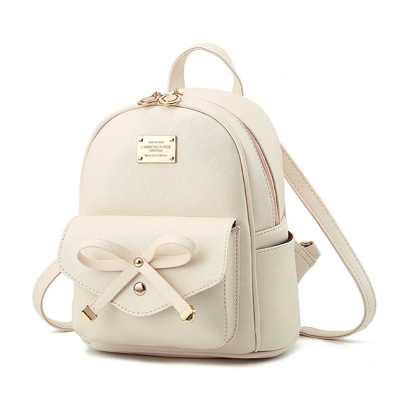 Women Leather Backpacks High Female Vintage Backpack Girls School Bag