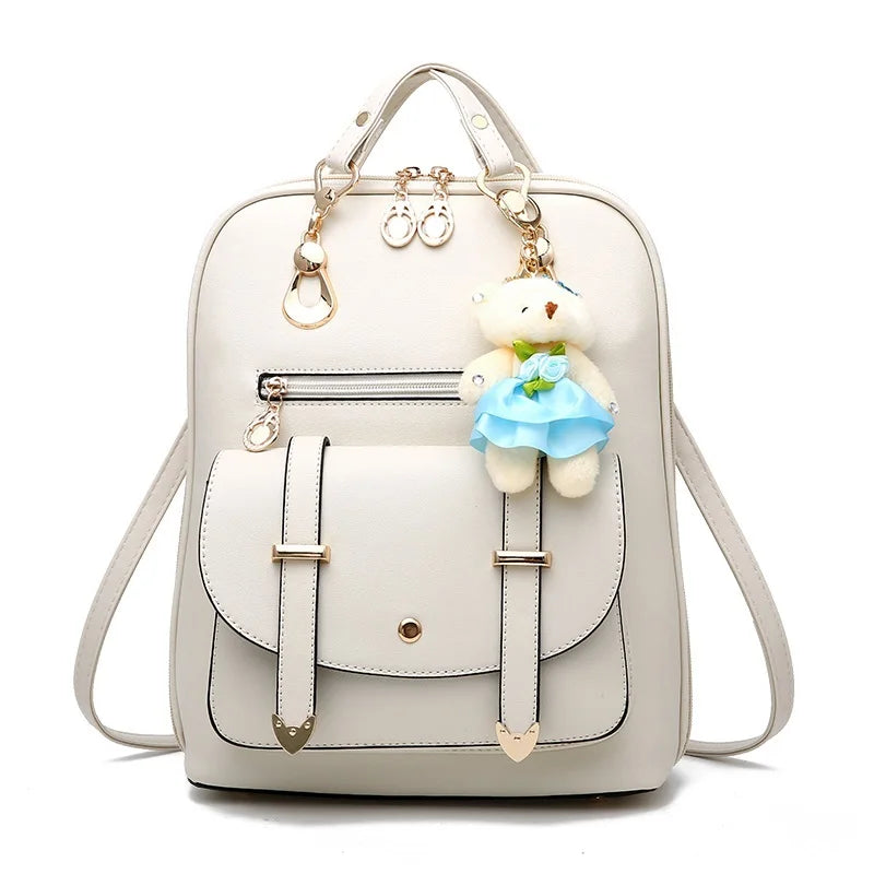 Women Leather Backpacks School Bag