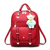 Women Leather Backpacks School Bag