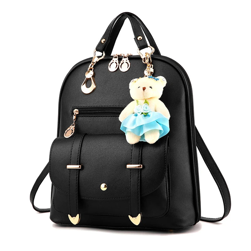 Women Leather Backpacks School Bag