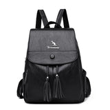 Vintage Leather Backpack for Women Girls School Travel