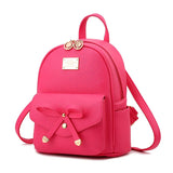 Vintage Women Leather Backpack for Girls School Bag Travel Bagpack