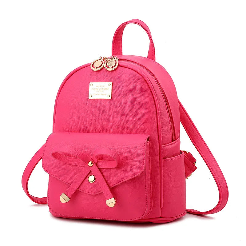 Women Leather Backpacks High Female Vintage Backpack Girls School Bag