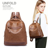 Women Leather Backpacks High Female Vintage Backpack For Girls School Bag