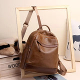 Women Leather Backpacks High Female Vintage Backpack For Girls School Bag