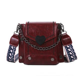 Heart Crossbody Chain Satchel Purse Wide Shoulder Bag for Women