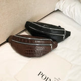 Women Waist Bag Fanny Pack PU Leather Solid Chest Bag Belt Purse