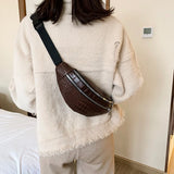 Women Waist Bag Fanny Pack PU Leather Solid Chest Bag Belt Purse