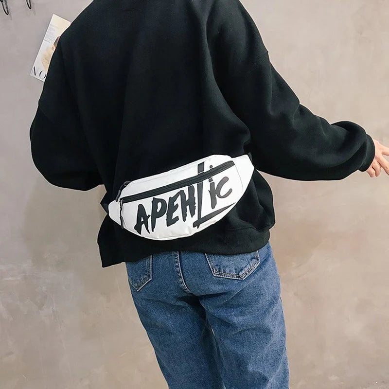 Women Waist Packs Travel Chest Pouch Messenger Crossbody Letters 4Colors