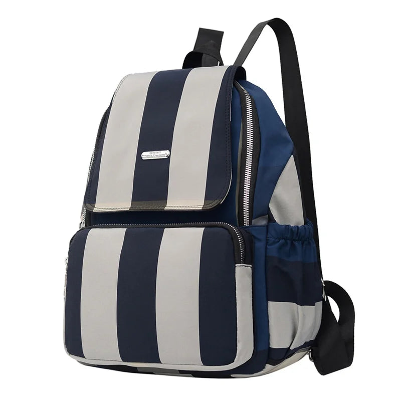 Women's Large-capacity Backpack Waterproof Nylon Plaid Bag