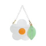Flowers Shape Shoulder Bag with Acrylic Chain