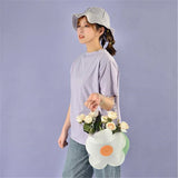 Flowers Shape Shoulder Bag with Acrylic Chain
