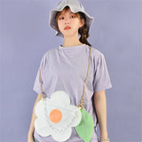 Flowers Shape Shoulder Bag with Acrylic Chain