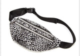 Leopard Print Waist Bag for Women, Autumn Winter Double-layer Shoulder Chest Bag