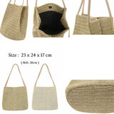 Summer Straw Large Tote Bag Beach Shoulder Handbag Soft Casual