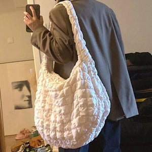 Autumn Winter Cloud Folds Casual Quilt Bag Lightweight Large-Capacity Cross-Body