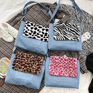 Autumn Winter Animal Pattern Messenger Bag Small Square Bag