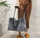 Autumn Plush Women's Bag Handbag European American Fur Big Bag