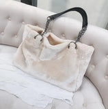 Autumn Plush Women's Bag Handbag European American Fur Big Bag